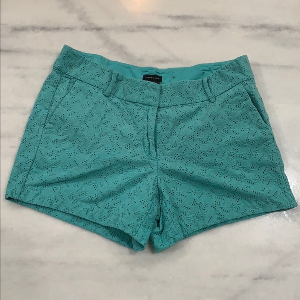 Ann Taylor turquoise lace shorts